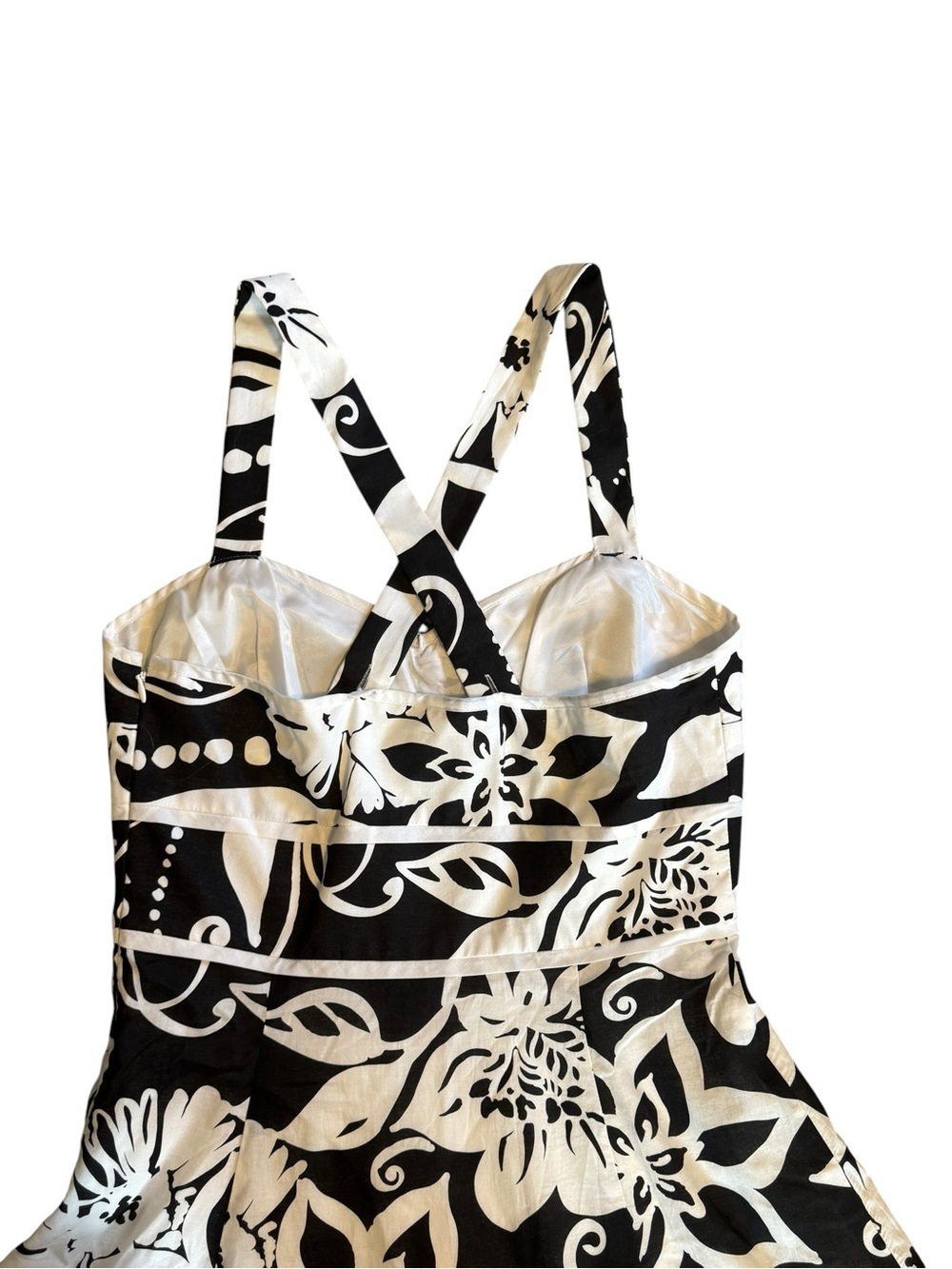 Harold's Black & White Floral Strappy Mini Dress - Picture 6 of 11